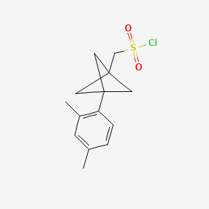 B2666697 [3-(2,4-Dimethylphenyl)-1-bicyclo[1.1.1]pentanyl]methanesulfonyl chloride CAS No. 2287300-59-6
