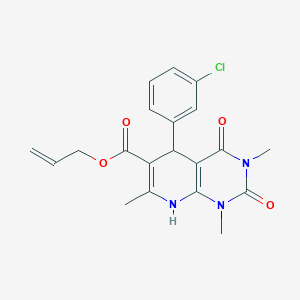 molecular formula C20H20ClN3O4 B2666746 prop-2-en-1-yl 5-(3-chlorophenyl)-1,3,7-trimethyl-2,4-dioxo-1H,2H,3H,4H,5H,8H-pyrido[2,3-d]pyrimidine-6-carboxylate CAS No. 622360-02-5