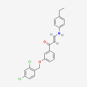 molecular formula C24H21Cl2NO2 B2666747 (E)-1-{3-[(2,4-dichlorobenzyl)oxy]phenyl}-3-(4-ethylanilino)-2-propen-1-one CAS No. 478046-59-2