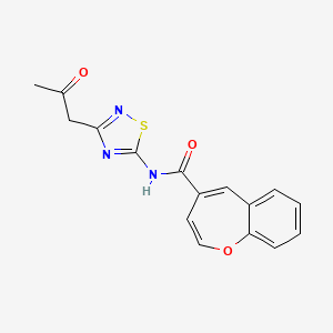 molecular formula C16H13N3O3S B2666754 N-[3-(2-oxopropyl)-1,2,4-thiadiazol-5-yl]-1-benzoxepine-4-carboxamide CAS No. 924838-72-2