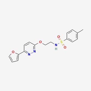 molecular formula C17H17N3O4S B2666765 N-(2-((6-(furan-2-yl)pyridazin-3-yl)oxy)ethyl)-4-methylbenzenesulfonamide CAS No. 920378-85-4