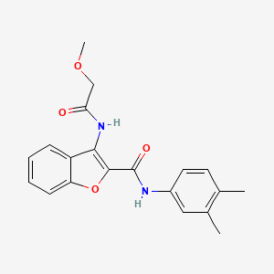molecular formula C20H20N2O4 B2666787 N-(3,4-dimethylphenyl)-3-(2-methoxyacetamido)benzofuran-2-carboxamide CAS No. 888455-63-8