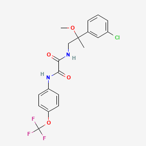 molecular formula C19H18ClF3N2O4 B2666806 N-[2-(3-chlorophenyl)-2-methoxypropyl]-N'-[4-(trifluoromethoxy)phenyl]ethanediamide CAS No. 1795456-48-2