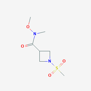molecular formula C7H14N2O4S B2666814 N-methoxy-N-methyl-1-(methylsulfonyl)azetidine-3-carboxamide CAS No. 1428364-28-6