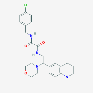 molecular formula C25H31ClN4O3 B2666831 N'-[(4-chlorophenyl)methyl]-N-[2-(1-methyl-1,2,3,4-tetrahydroquinolin-6-yl)-2-(morpholin-4-yl)ethyl]ethanediamide CAS No. 922065-48-3