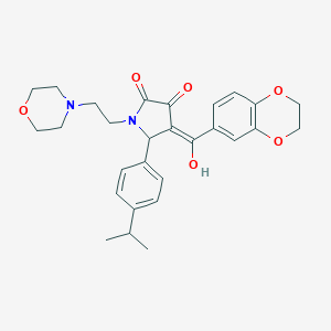 molecular formula C28H32N2O6 B266685 4-(2,3-dihydro-1,4-benzodioxin-6-ylcarbonyl)-3-hydroxy-5-(4-isopropylphenyl)-1-[2-(4-morpholinyl)ethyl]-1,5-dihydro-2H-pyrrol-2-one 