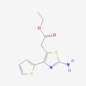 molecular formula C11H12N2O2S2 B2666851 Ethyl 2-(2-amino-4-thiophen-2-yl-1,3-thiazol-5-yl)acetate CAS No. 685563-46-6