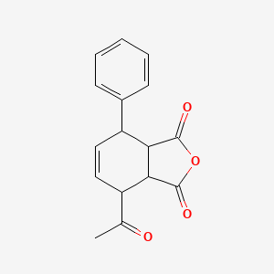 molecular formula C16H14O4 B2666863 4-Acetyl-7-phenyl-3a,4,7,7a-tetrahydro-2-benzofuran-1,3-dione CAS No. 317377-33-6