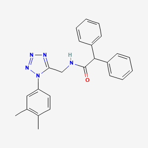 molecular formula C24H23N5O B2666864 N-{[1-(3,4-dimethylphenyl)-1H-1,2,3,4-tetrazol-5-yl]methyl}-2,2-diphenylacetamide CAS No. 897622-57-0