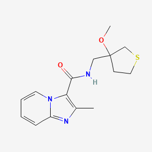molecular formula C15H19N3O2S B2666907 N-[(3-METHOXYTHIOLAN-3-YL)METHYL]-2-METHYLIMIDAZO[1,2-A]PYRIDINE-3-CARBOXAMIDE CAS No. 1448053-09-5