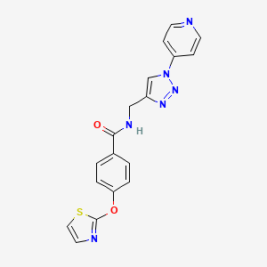 molecular formula C18H14N6O2S B2666909 N-((1-(pyridin-4-yl)-1H-1,2,3-triazol-4-yl)methyl)-4-(thiazol-2-yloxy)benzamide CAS No. 2034380-41-9