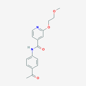 molecular formula C17H18N2O4 B2666943 N-(4-acetylphenyl)-2-(2-methoxyethoxy)pyridine-4-carboxamide CAS No. 2034300-87-1