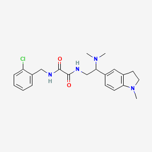 molecular formula C22H27ClN4O2 B2666949 N1-(2-chlorobenzyl)-N2-(2-(dimethylamino)-2-(1-methylindolin-5-yl)ethyl)oxalamide CAS No. 922116-88-9