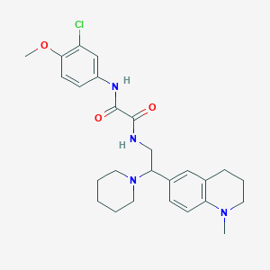 molecular formula C26H33ClN4O3 B2666952 N'-(3-chloro-4-methoxyphenyl)-N-[2-(1-methyl-1,2,3,4-tetrahydroquinolin-6-yl)-2-(piperidin-1-yl)ethyl]ethanediamide CAS No. 922040-52-6