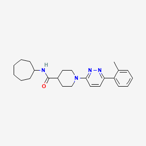molecular formula C24H32N4O B2666956 N-cycloheptyl-1-[6-(2-methylphenyl)pyridazin-3-yl]piperidine-4-carboxamide CAS No. 1203271-70-8