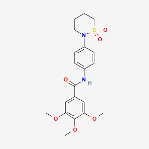 molecular formula C20H24N2O6S B2666973 N-[4-(1,1-dioxo-1lambda6,2-thiazinan-2-yl)phenyl]-3,4,5-trimethoxybenzamide CAS No. 899731-42-1