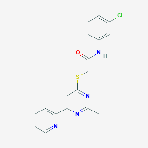molecular formula C18H15ClN4OS B2666980 N-(3-chlorophenyl)-2-((2-methyl-6-(pyridin-2-yl)pyrimidin-4-yl)thio)acetamide CAS No. 1251551-68-4
