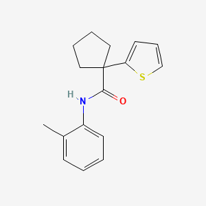 molecular formula C17H19NOS B2666983 1-(thiophen-2-yl)-N-(o-tolyl)cyclopentanecarboxamide CAS No. 1049514-90-0