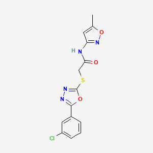 2-((5-(3-chlorophenyl)-1,3,4-oxadiazol-2-yl)thio)-N-(5-methylisoxazol-3-yl)acetamide