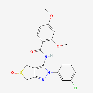 molecular formula C20H18ClN3O4S B2667024 N-[2-(3-chlorophenyl)-5-oxo-2H,4H,6H-5lambda4-thieno[3,4-c]pyrazol-3-yl]-2,4-dimethoxybenzamide CAS No. 958703-88-3