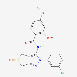 N-[2-(3-chlorophenyl)-5-oxo-4,6-dihydrothieno[3,4-c]pyrazol-3-yl]-2,4-dimethoxybenzamide