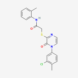 2-[4-(3-chloro-4-methylphenyl)-3-oxopyrazin-2-yl]sulfanyl-N-(2-methylphenyl)acetamide