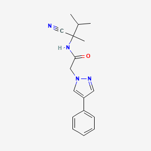 molecular formula C17H20N4O B2667030 N-(1-cyano-1,2-dimethylpropyl)-2-(4-phenyl-1H-pyrazol-1-yl)acetamide CAS No. 1333517-30-8