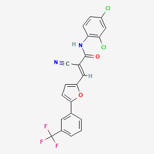 (E)-2-cyano-N-(2,4-dichlorophenyl)-3-(5-(3-(trifluoromethyl)phenyl)furan-2-yl)acrylamide