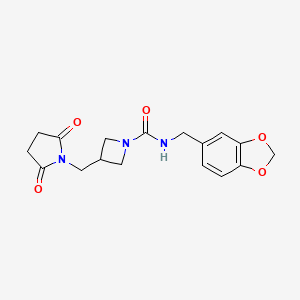 N-(1,3-Benzodioxol-5-ylmethyl)-3-[(2,5-dioxopyrrolidin-1-yl)methyl]azetidine-1-carboxamide