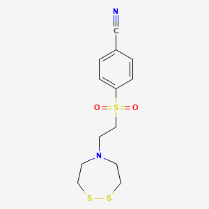 4-[2-(1,2,5-Dithiazepan-5-yl)ethylsulfonyl]benzonitrile