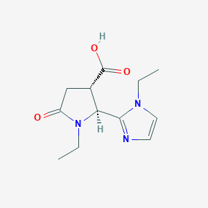 molecular formula C12H17N3O3 B2667041 rac-(2R,3R)-1-ethyl-2-(1-ethyl-1H-imidazol-2-yl)-5-oxopyrrolidine-3-carboxylic acid, trans CAS No. 2227779-83-9