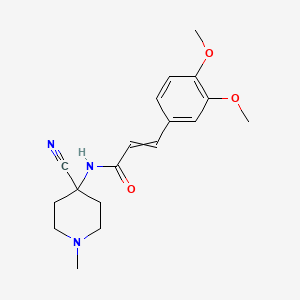 N-(4-cyano-1-methylpiperidin-4-yl)-3-(3,4-dimethoxyphenyl)prop-2-enamide