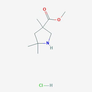molecular formula C9H18ClNO2 B2667052 methyl 3,5,5-trimethylpyrrolidine-3-carboxylate hydrochloride CAS No. 2460755-68-2