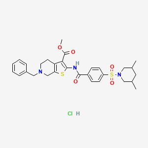 Methyl 6-benzyl-2-(4-((3,5-dimethylpiperidin-1-yl)sulfonyl)benzamido)-4,5,6,7-tetrahydrothieno[2,3-c]pyridine-3-carboxylate hydrochloride