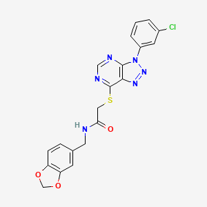 N-(benzo[d][1,3]dioxol-5-ylmethyl)-2-((3-(3-chlorophenyl)-3H-[1,2,3]triazolo[4,5-d]pyrimidin-7-yl)thio)acetamide