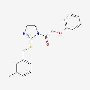 1-[2-[(3-Methylphenyl)methylsulfanyl]-4,5-dihydroimidazol-1-yl]-2-phenoxyethanone