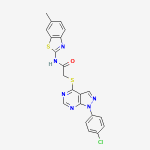 2-((1-(4-chlorophenyl)-1H-pyrazolo[3,4-d]pyrimidin-4-yl)thio)-N-(6-methylbenzo[d]thiazol-2-yl)acetamide