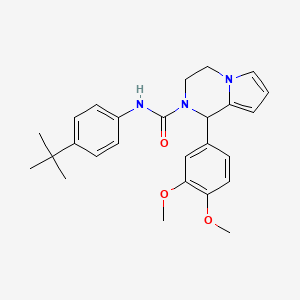 molecular formula C26H31N3O3 B2667065 N-(4-(tert-butyl)phenyl)-1-(3,4-dimethoxyphenyl)-3,4-dihydropyrrolo[1,2-a]pyrazine-2(1H)-carboxamide CAS No. 899960-88-4