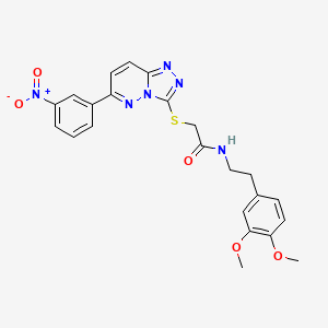 molecular formula C23H22N6O5S B2667068 N-(3,4-dimethoxyphenethyl)-2-((6-(3-nitrophenyl)-[1,2,4]triazolo[4,3-b]pyridazin-3-yl)thio)acetamide CAS No. 894057-41-1