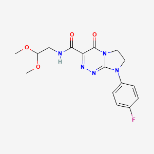 molecular formula C16H18FN5O4 B2667076 N-(2,2-dimethoxyethyl)-8-(4-fluorophenyl)-4-oxo-4H,6H,7H,8H-imidazo[2,1-c][1,2,4]triazine-3-carboxamide CAS No. 952873-67-5