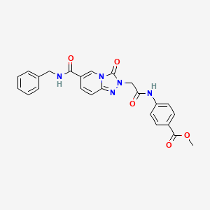 molecular formula C24H21N5O5 B2667089 methyl 4-{2-[6-(benzylcarbamoyl)-3-oxo-2H,3H-[1,2,4]triazolo[4,3-a]pyridin-2-yl]acetamido}benzoate CAS No. 1251669-83-6