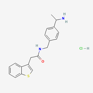 N-[[4-(1-Aminoethyl)phenyl]methyl]-2-(1-benzothiophen-3-yl)acetamide;hydrochloride