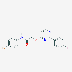 molecular formula C20H17BrFN3O2 B2667100 N-(4-bromo-2-methylphenyl)-2-{[2-(4-fluorophenyl)-6-methylpyrimidin-4-yl]oxy}acetamide CAS No. 1251574-13-6