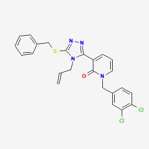 3-(5-Benzylsulfanyl-4-prop-2-enyl-1,2,4-triazol-3-yl)-1-[(3,4-dichlorophenyl)methyl]pyridin-2-one