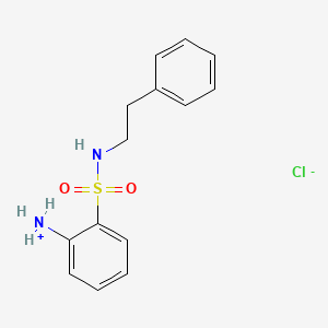 molecular formula C14H17ClN2O2S B2667112 2-[(Phenethylamino)sulfonyl]benzenaminium chloride CAS No. 1033847-14-1