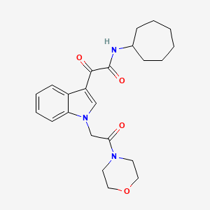 molecular formula C23H29N3O4 B2667116 N-cycloheptyl-2-(1-(2-morpholino-2-oxoethyl)-1H-indol-3-yl)-2-oxoacetamide CAS No. 872855-65-7