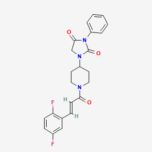 (E)-1-(1-(3-(2,5-difluorophenyl)acryloyl)piperidin-4-yl)-3-phenylimidazolidine-2,4-dione