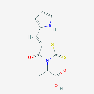(Z)-2-(5-((1H-pyrrol-2-yl)methylene)-4-oxo-2-thioxothiazolidin-3-yl)propanoic acid