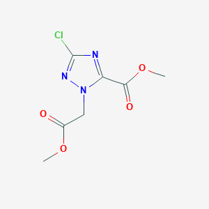 molecular formula C7H8ClN3O4 B2667133 Methyl 3-chloro-1-(2-methoxy-2-oxoethyl)-1H-1,2,4-triazole-5-carboxylate CAS No. 2279124-35-3