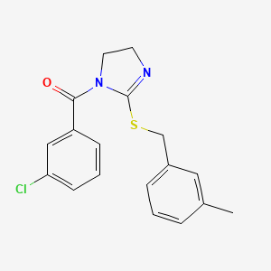 (3-Chlorophenyl)-[2-[(3-methylphenyl)methylsulfanyl]-4,5-dihydroimidazol-1-yl]methanone